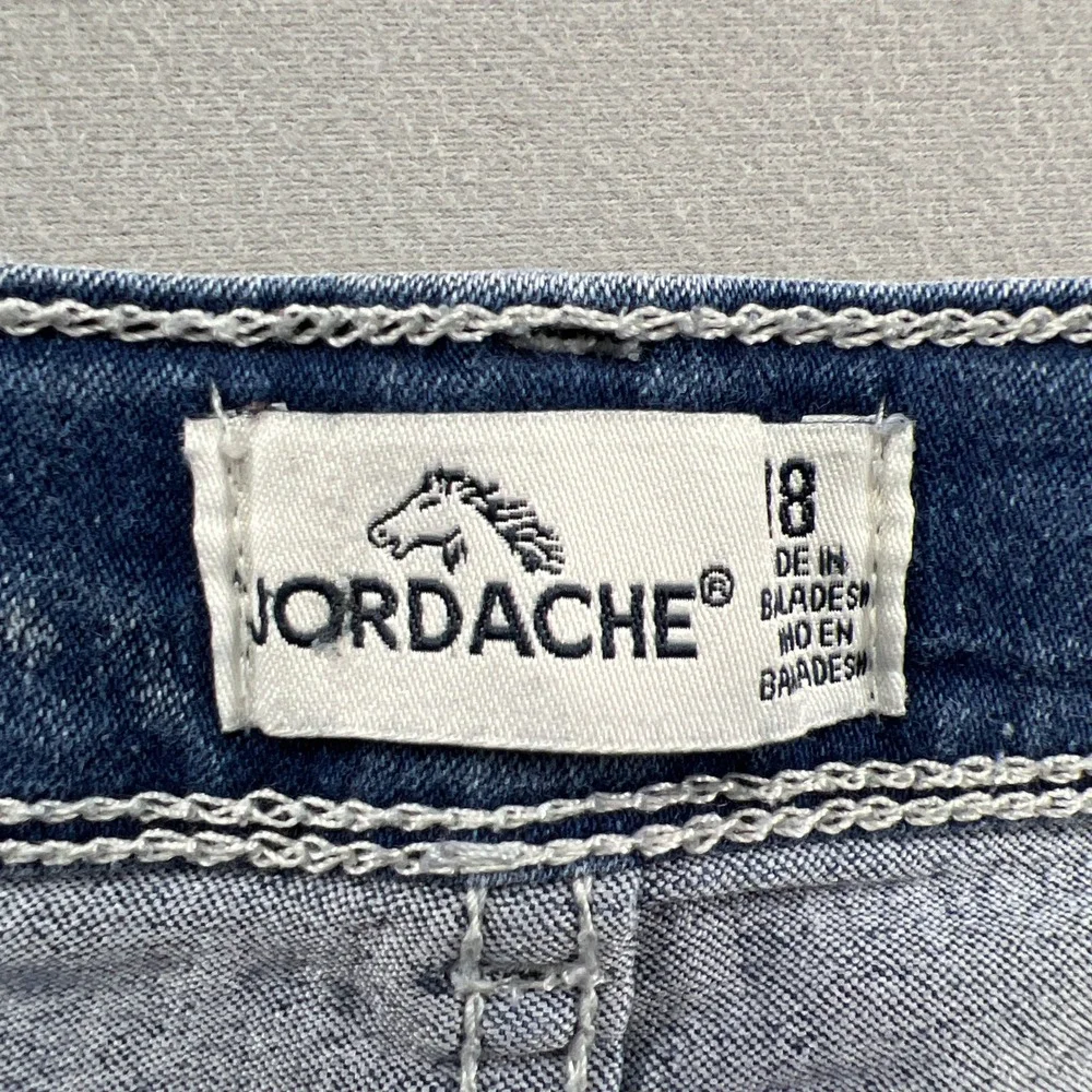 Jordache Shorts Girls 18 Blue Denim Cotton Stretch Boho Lace Trim Medium Wash